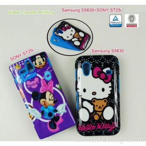 Water Transfer Printing PC+Silicone Cover for Samsung S5830